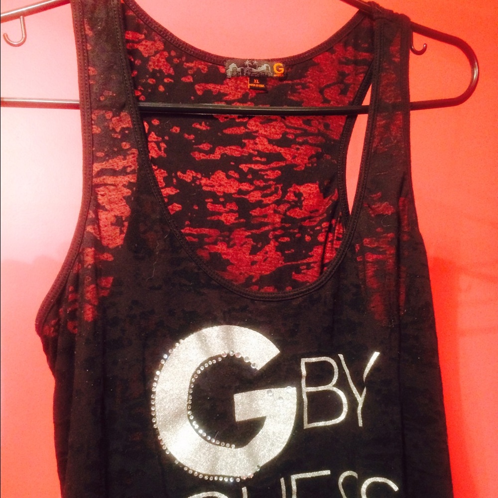 G by Guess semi see through black tank top. - Picture 4 of 5